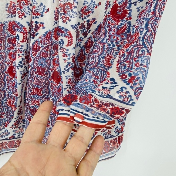 Joie | Fraizer Floral & Paisley Silk Boho Top Sz S - Picture 11 of 14